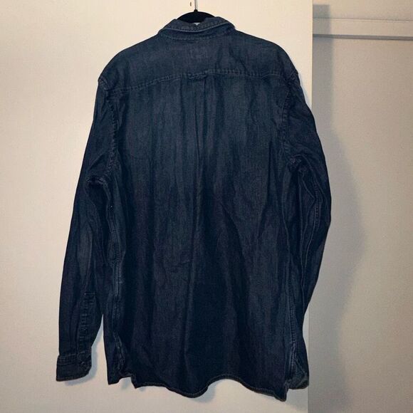 Levi's Men's Denim Button Down Long Sleeve Shirt Dark Wash Size XXL EUC - Picture 4 of 11
